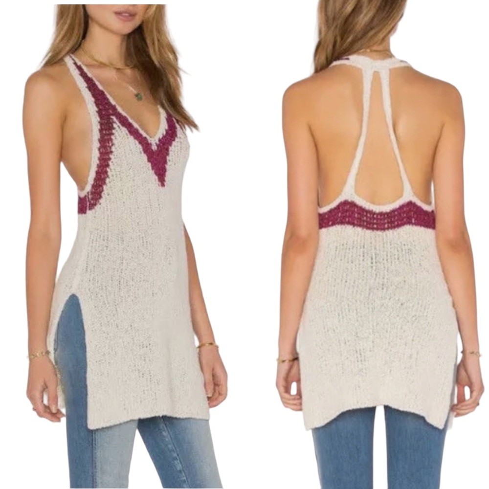 Free People Hold on Tunic in Ivory L
Sleeveless chunky knit 70s hippie - Picture 2 of 13